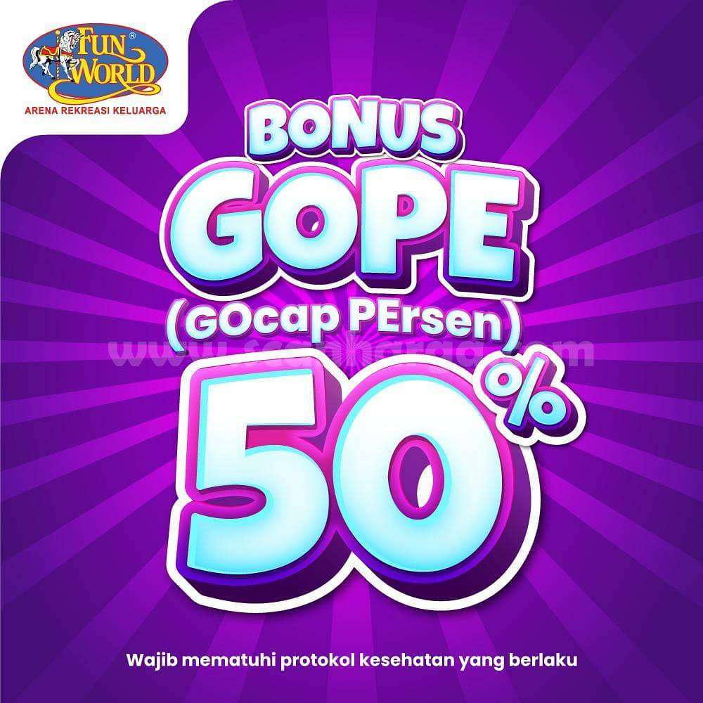 Promo FUNWORLD Bonus GOPE [Gocap Persen] 50%