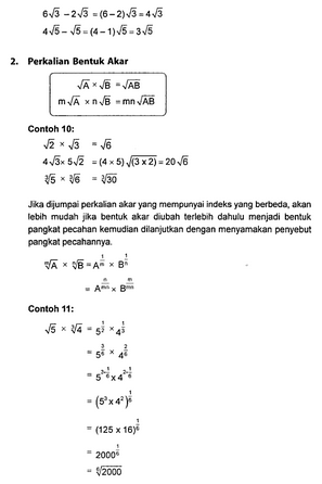 Operasi Bentuk Akar - Rumus, Contoh Soal dan Pembahasan 