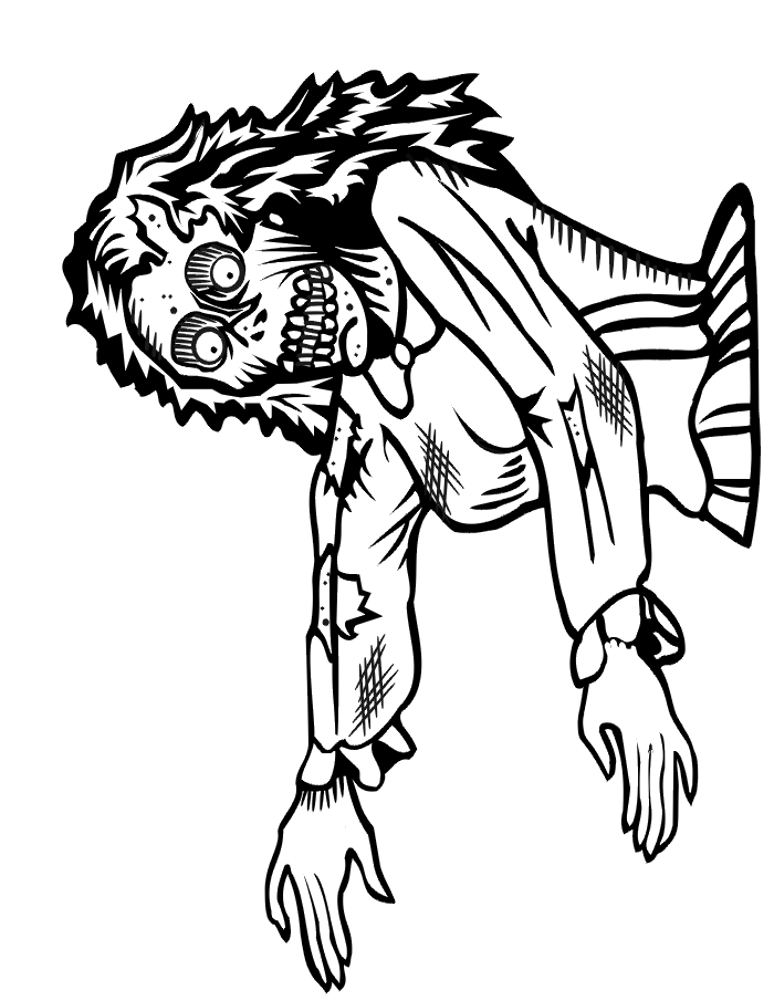 Scary Zombie Coloring Pages 2
