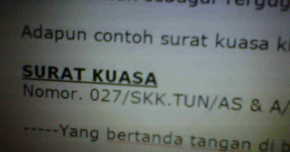 Surat Kuasa Khusus Sebagai Tergugat Di PTUN ~ Kantor 