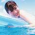 Yumi Sugimoto eat onigiri in the sea