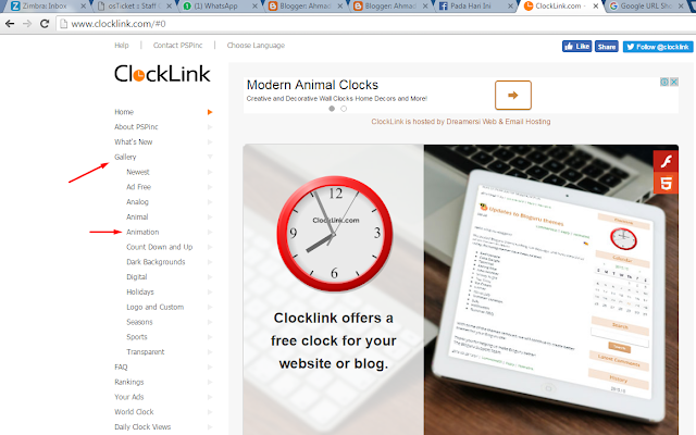 AhmadBj Blogs |  Cara memasang widget jam pada blog