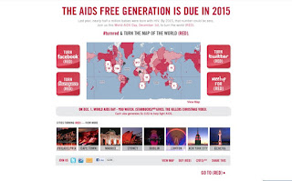 the RED initiative homepage for an aids free generation in 2015
