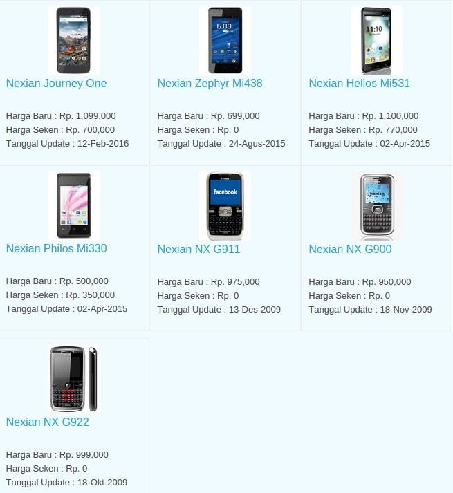 Harga Hp Terbaru Nexian Agustus 2016