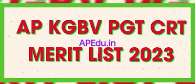 AP KGBV PGT CRT Merit List 2023: Get Teacher Selection List