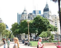 Pope Francis and main Cathedral in Buenos Aires. Area.