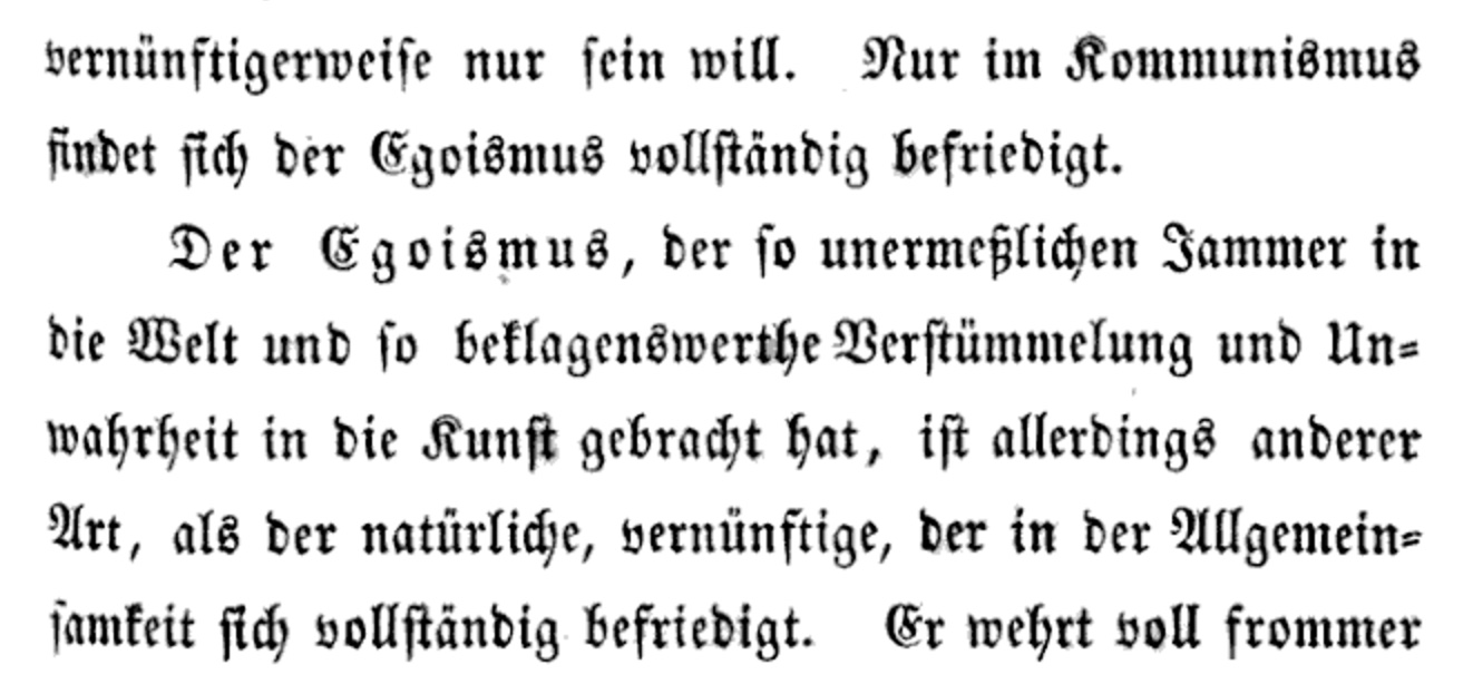 The word Gesammtkunstwerk occurs in one of Wagner s munist prose works “ ly through munism does Egoism find itself pletely satiated” Nur im