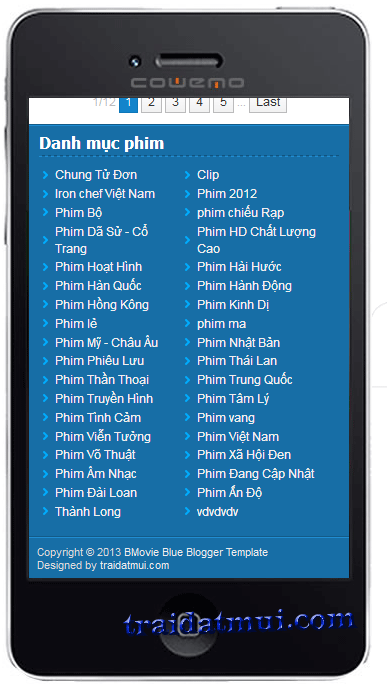 BMovie Blue - Mẫu phim chuyên nghiệp  dành cho Blogspot