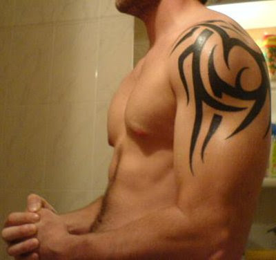  men's shoulders and upper arms as well Labels Shoulder Tattoo Designs 
