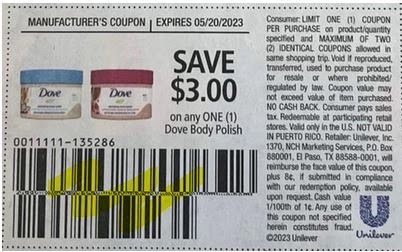 $3.00/1 Dove Body Polish Body Coupon from "SAVE" insert week of 5/7/23