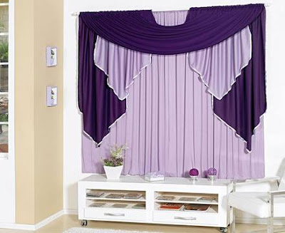 violet purple living room curtains