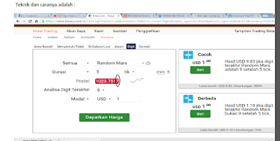  kali ini mencoba update dengan trik di bilang gres juga gak gres Rahasia Teknik DM Random MARS Binary.Com