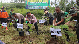   Kurangi Dampak Pemanasan Global, Kodim Pemalang Tanam Ribuan Pohon Di Mendelem