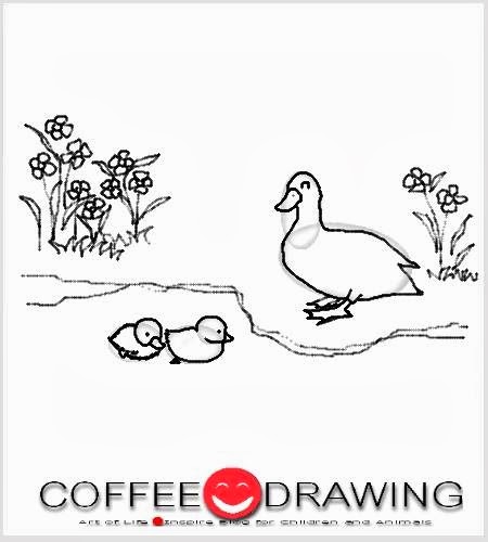 สอนเด็ก วาดตัวการ์ตูนรูปเป็ด , Duck step 18