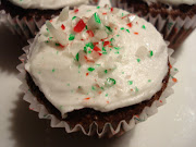 Brownie Buttons with Candy Cane Icing. Mmm Christmas baking! (dsc )
