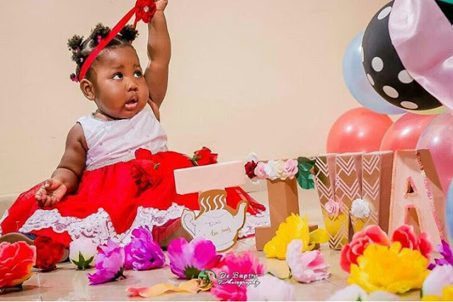 Comedian Seyilaw S Daughter S 1st Birthday Shoot Is All Shades Of