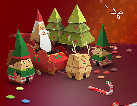Very Merry HP Christmas Papercraft Set