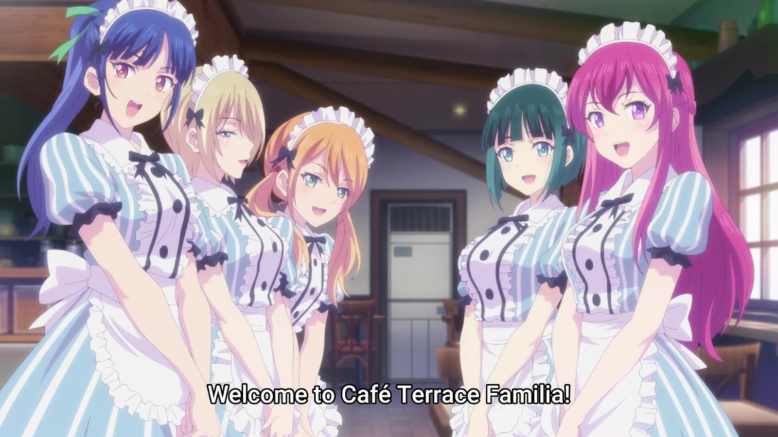 1guy and 5 girls living together 😳 💝Anime: Megami no Cafe
