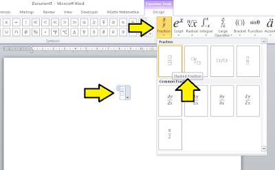 Cara Membuat Pecahan di Word