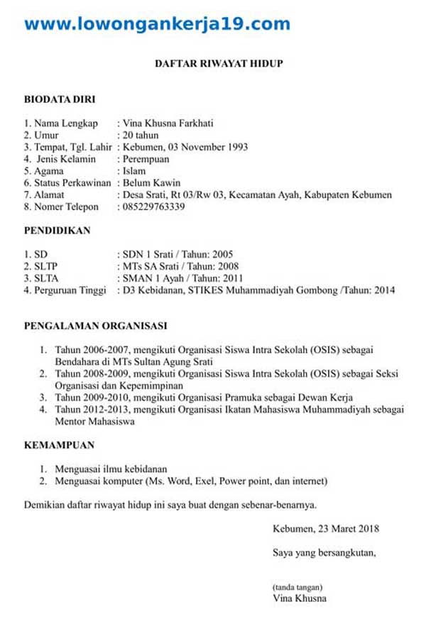 Contoh Surat Lamaran Kerja Bidan Untuk Dinas Kesehatan 