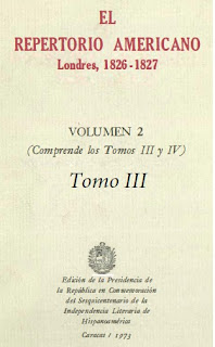 Andres Bello - El Repertorio Americano 1826-1827 - Londres Vol 2 Tomo III