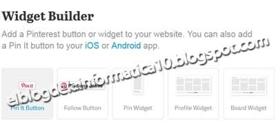 Gadget Pinterest para blog