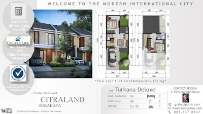 CitraLand Surabaya - Cluster Northwest - Tipe Turkana Deluxe
