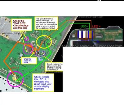 Nokia 1616 Keypad and LCD screen display backlight problem solution