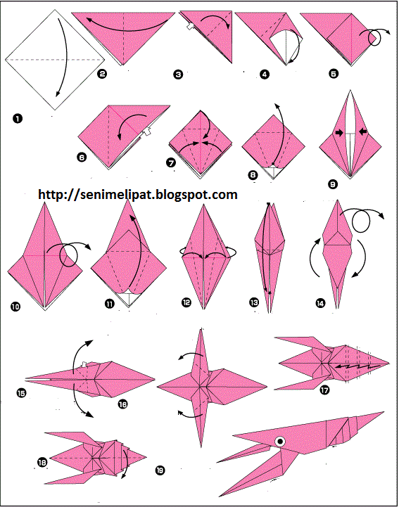  Cara  Membuat  Udang Dari  Kertas  Lipat  Origami  Seni Melipat