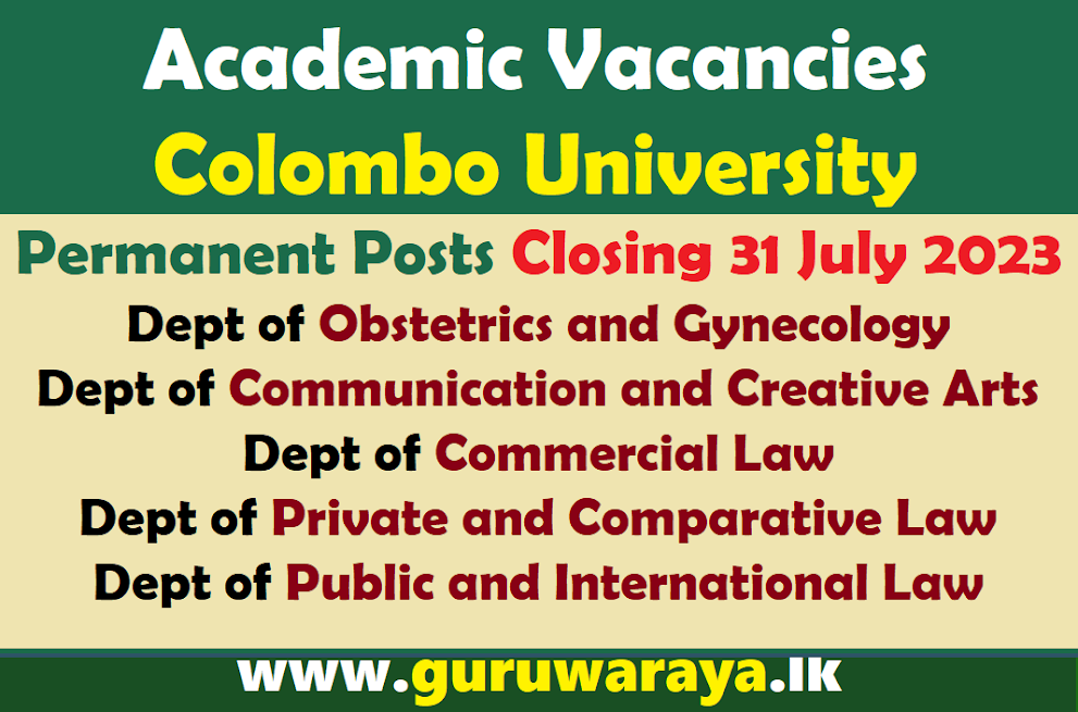 Academic Vacancies - Colombo University