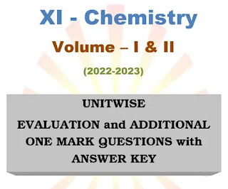 12th Chemistry Volume 1 and 2 One Marks Question with Answers NEW