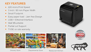 Best Thermal Receipt Printer for Restautants KOT Printing in Kitchen for POS Software with USB & LAN Connetion.