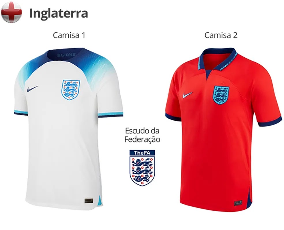 Uniforme da Inglaterra para a Copa do Mundo 2022