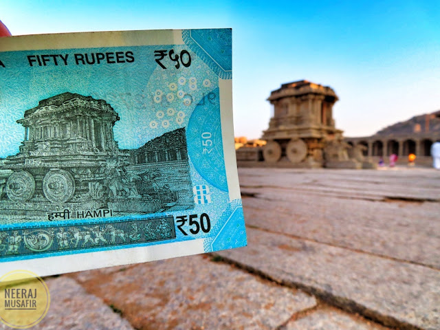 Hampi Temple on 50 Rs Note