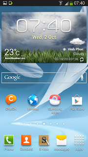 Samsung Galaxy Note 2 running Android 4.3