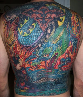 Japanese Dragon Tattoo On The Back Body Picture 10