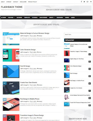 Flashback Adsense Responsive Blogger Templates Without Footer Credit