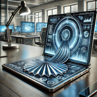 Laptop with advanced AI capabilities showing data analysis