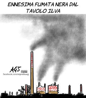 tavolo ilva, economia, politica, trattative, ambiente, vignetta, satira