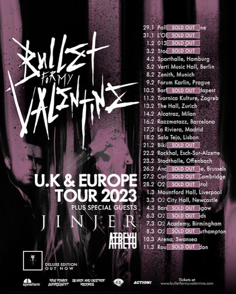 TOUR Bullet For My Valentine 2