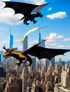 The Epic Battle of Two Dragons above the City of New York