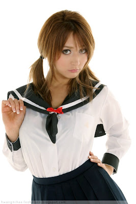 Leah Dizon Cute School Girl Uniform