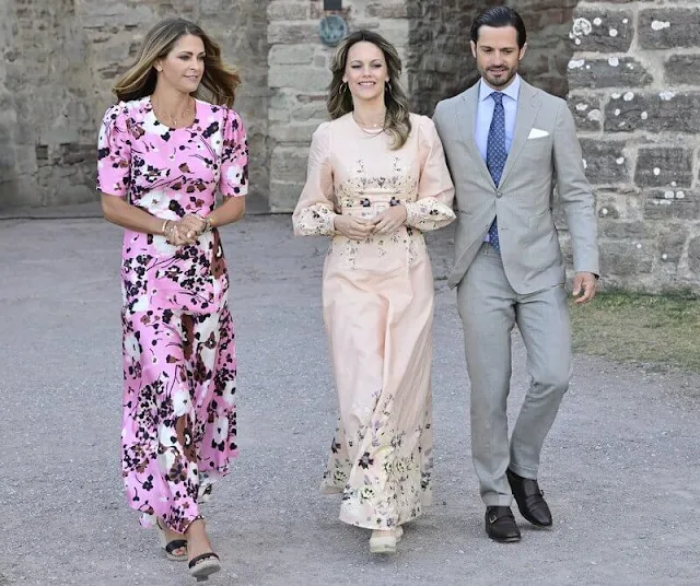 Princess Victoria wore a gardenia skirt and blouse by Ida Sjöstedt. Madeleine in Veronica Beard dress. Sofia in By Malina dress