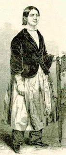 1853 drawing of Lucy wearing bloomers