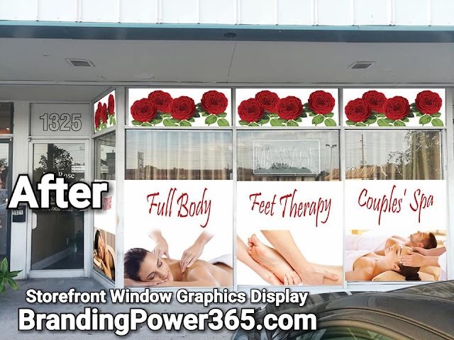 Asian Massage Spa, Storefront Vinyl Graphics Installation - www.BrandingPower365.com