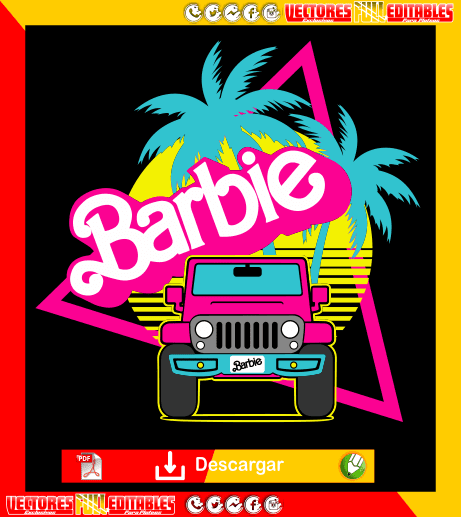 Logotipo de barbie 4x4 Editable Full color