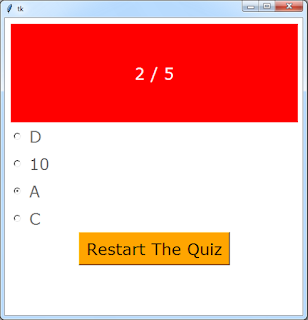 Python Tkinter Quiz Program