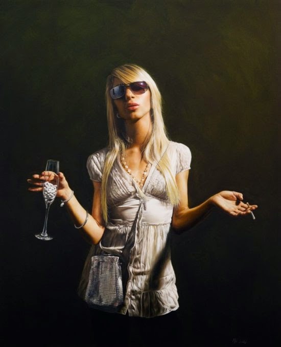 Mitch Griffiths pinturas hiper-realistas estilos clássicos com temas modernos crítica social