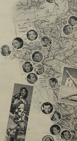 Carte des vacances de Gérard Philipe (Cinémonde, 28 juillet 1948)