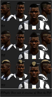 Paul Pogba Face and 3 Versions of Hair by PrO
